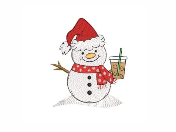 Review: Cute Snowman with Iced Coffee Embroidery Design